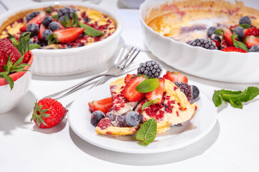 Postre de Yogur Horneado con Frutas