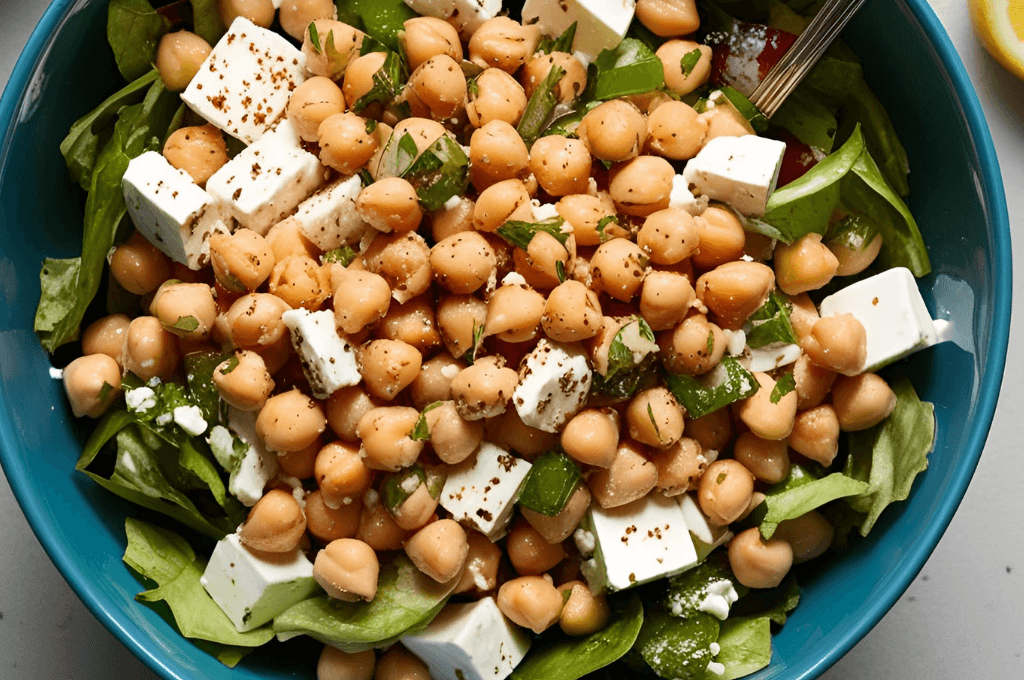 Ensalada de Garbanzos con Espinacas y Huevo