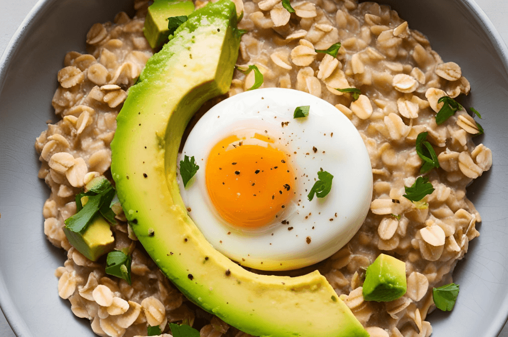 Avena Salada con Huevo y Aguacate