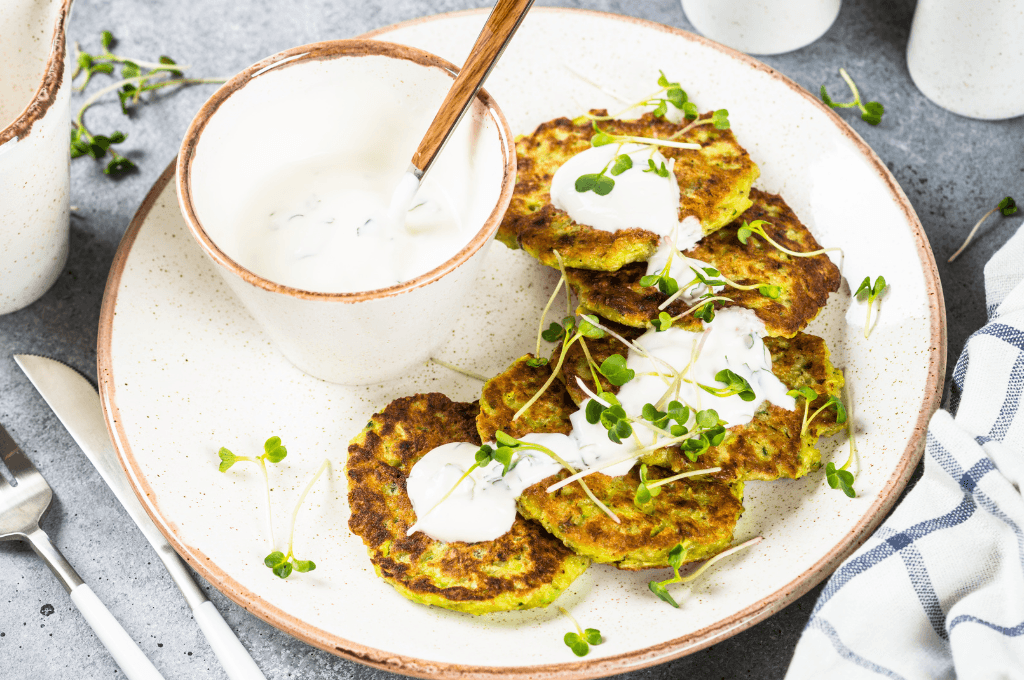Pancakes de Espinaca y Calabacín con Parmesano