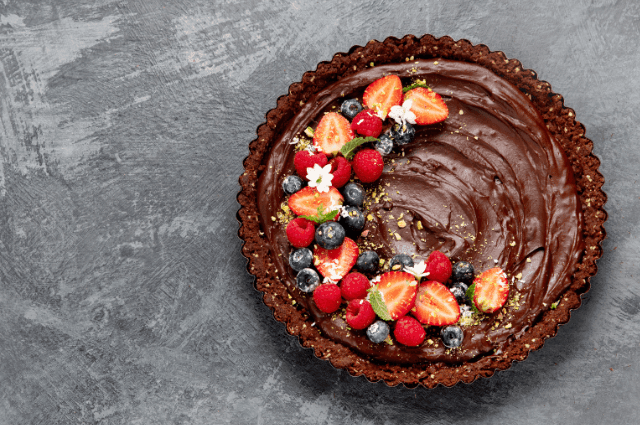 Tarta saludable de chocolate amargo y pistacho