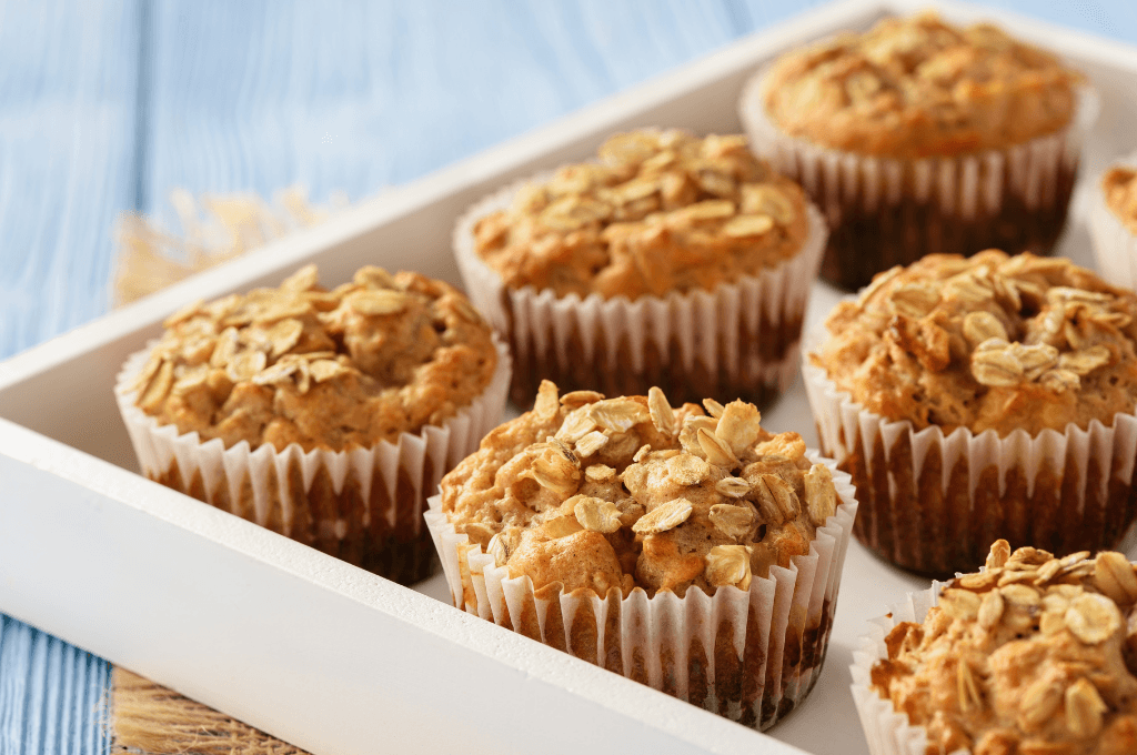 Muffins de avena con manzana y canela