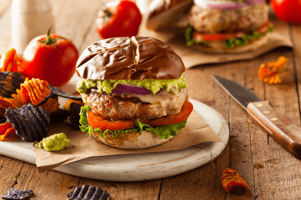 Hamburguesas de Pavo con Guacamole