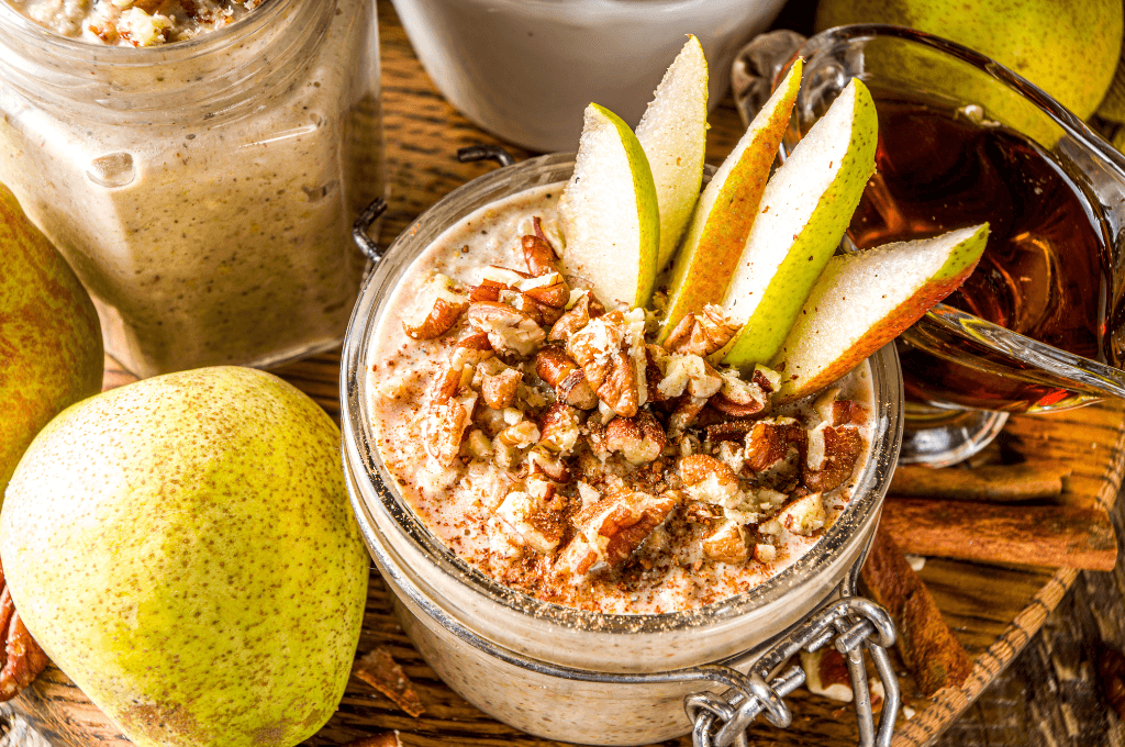 Avena Trasnochada con Pera y Nueces Pecanas